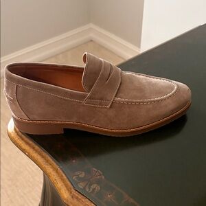 johnnie-O Taupe Suede Loafers